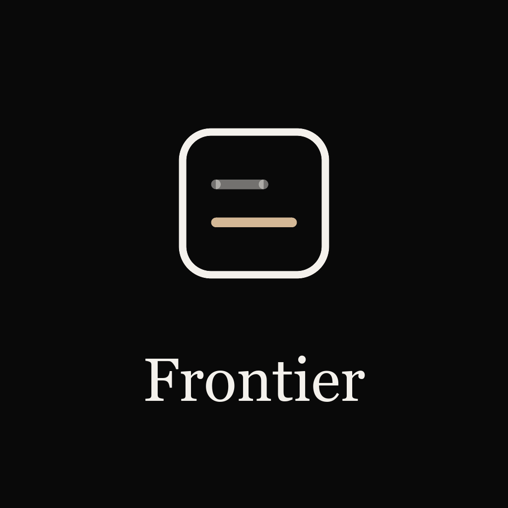 Frontier square lockup on dark